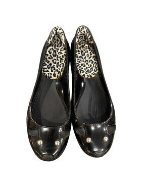 Marc by Marc Jacobs Mouse Ballet Flats Black Rubber Kitten Shoes Size US 8